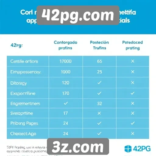 Comparação de recursos de 42pg.com com concorrentes
